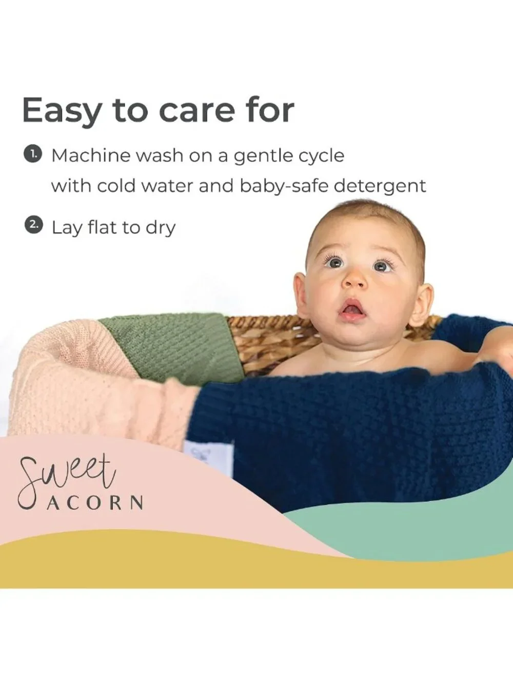 Elegant Knit Baby Blanket, Organic Cotton Crib & Stroller Blanket, Juniper Green